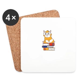 Die tut nix die will nur Bücher lesen Bücherwurm - Untersetzer (4er-Set) - Weiß - Vorne