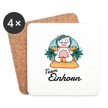 Team Einhorn - Untersetzer (4er-Set) - Weiß - Vorne