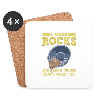 GOLD PANNING: I Wash Rocks - Coasters (set of 4) - white - Front