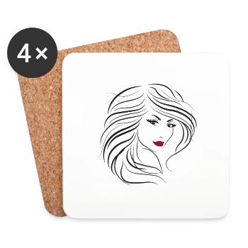 Femme Beauté - Dessous de verre (lot de 4) - blanc - Devant