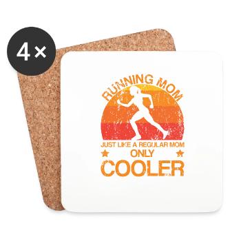 Running Mom Jogging Mother Running Mother's Day Workout - Coasters (set of 4) - white - Front