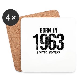 58TH BIRTHDAY - BORN IN 1963 LIMITED EDITION - Coasters (set of 4) - white - Front