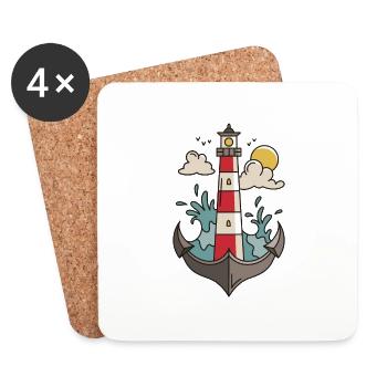 Bateau bateau - Dessous de verre (lot de 4) - blanc - Devant