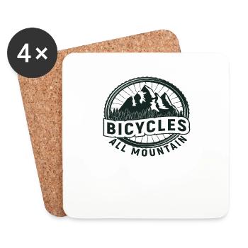Bicycle Bicycles Biker Retro Bicycle Wheel - Coasters (set of 4) - white - Front