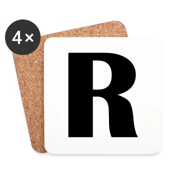 R - Untersetzer (4er-Set) - Weiß - Vorne