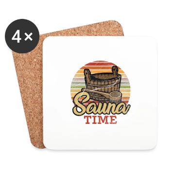 Sauna Time by the Manzanita’s - Dessous de verre (lot de 4) - blanc - Devant