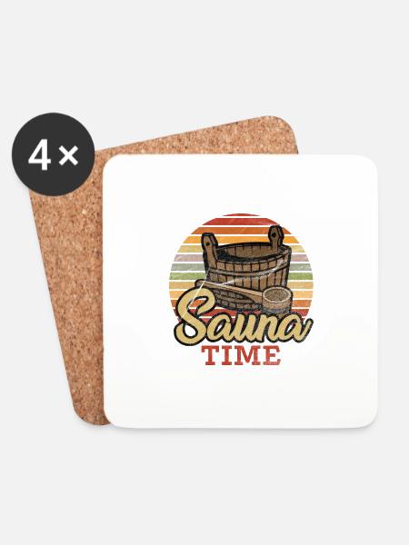 Sauna Time by the Manzanita`s - Untersetzer (4er-Set) - Weiß
