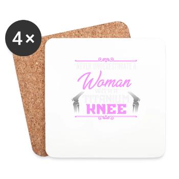 Knee Replacement Funny Woman Surgery Recovery - Coasters (set of 4) - white - Front