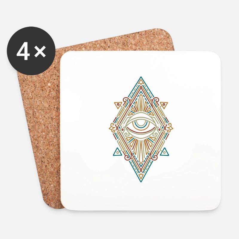 Iluminati - Untersetzer (4er-Set) - Weiß