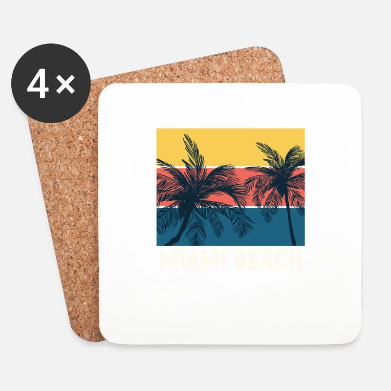 Miami Beach - Untersetzer (4er-Set) - Weiß