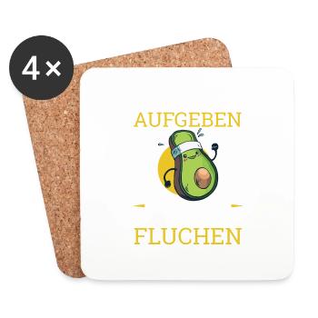 Ich Werde Nicht Aufgeben Aber Fluchen Avocado - Untersetzer (4er-Set) - Weiß - Vorne