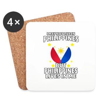 Philippinen Leben Liebe Filipino Flagge I Geschenk - Untersetzer (4er-Set) - Weiß - Vorne