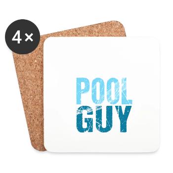 Schwimmbad Pool Junge schwimmen - Untersetzer (4er-Set) - Weiß - Vorne