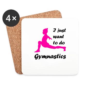 Gymnaste handstand gymnastique - Dessous de verre (lot de 4) - blanc - Devant