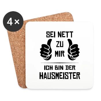 Hausmeister Geschenk - Untersetzer (4er-Set) - Weiß - Vorne
