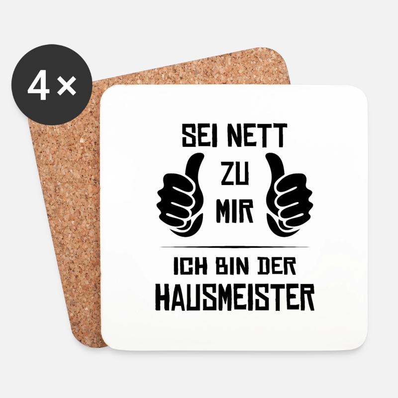 Hausmeister Geschenk - Untersetzer (4er-Set) - Weiß