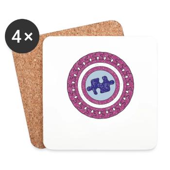 AUTISM PUZZLE - Coasters (set of 4) - white - Front