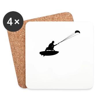 Kitesurfer Kitesurf Water Sports Surf Wakeboard Sur - Coasters (set of 4) - white - Front