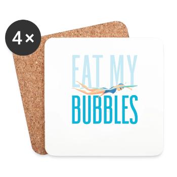 Eat My Bubbles Funny Swimming - Dessous de verre (lot de 4) - blanc - Devant