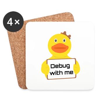Rubber Duck - Gomme - Debug with me - Dessous de verre (lot de 4) - blanc - Devant