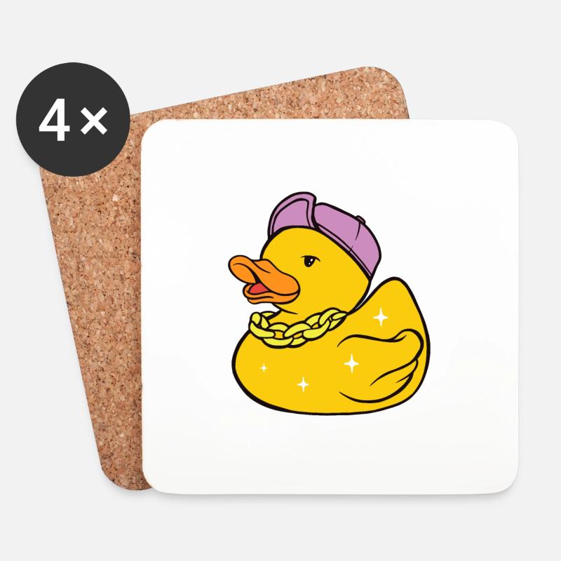 Gangster Badeente, kleiner Bandit, cooler Räuber. - Untersetzer (4er-Set) - Weiß