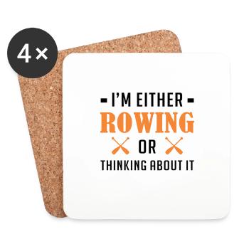 Rowing Rowing Rowing Rowing Rowing Rowing Water Sports Rowing - Coasters (set of 4) - white - Front