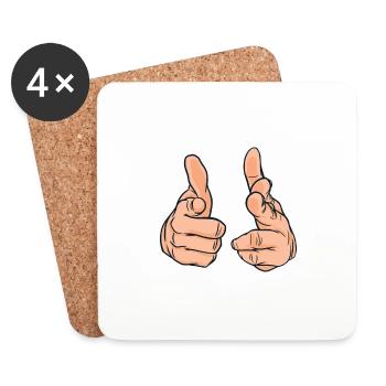 Les mains Pointent vers toi Doigt - Dessous de verre (lot de 4) - blanc - Devant