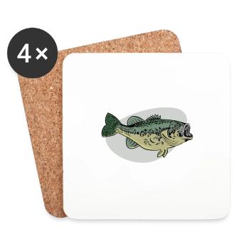 Pêche pêche pêche à carpes pêche pêche - Dessous de verre (lot de 4) - blanc - Devant