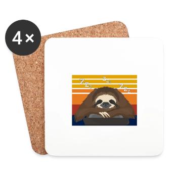 Sloth Lazy Funny Saying Gift - Coasters (set of 4) - white - Front