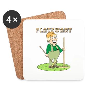 MENSCH COMIC PLATZWART - Untersetzer (4er-Set) - Weiß - Vorne