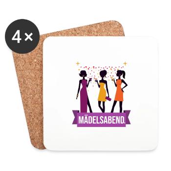 All You Need Is Mädelsabend Frauentag Damen Party - Untersetzer (4er-Set) - Weiß - Vorne