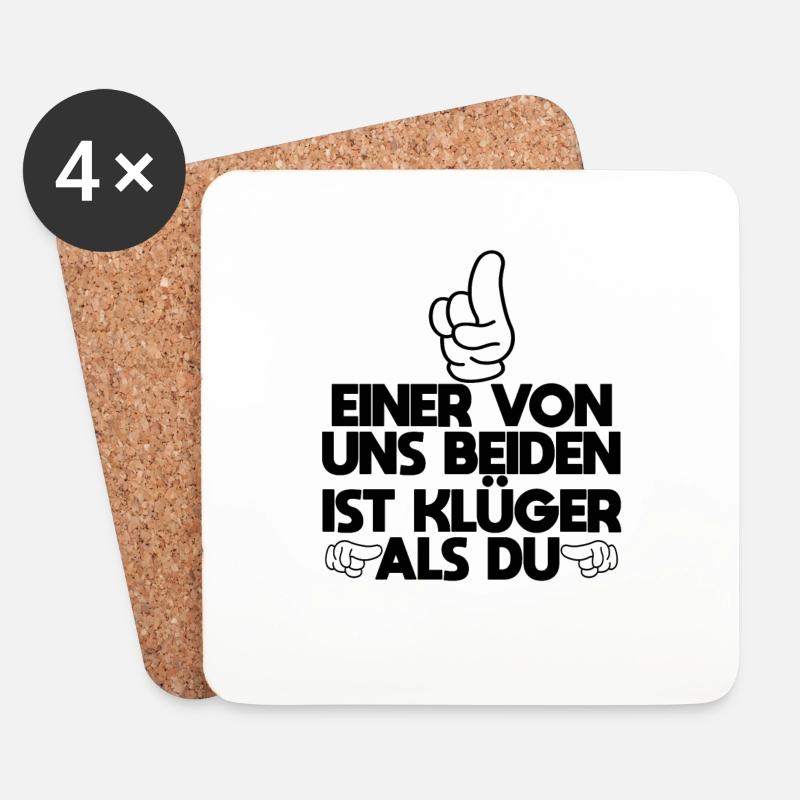 Lustige Sprüche Beleidigungen Sarkasmus - Untersetzer (4er-Set) - Weiß