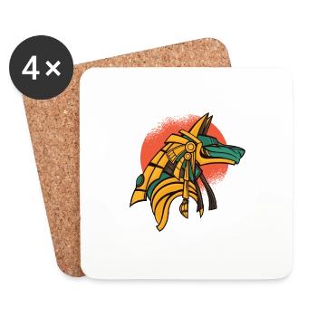 Egyptian Mythology Anubis Pyramiede Death God - Coasters (set of 4) - white - Front