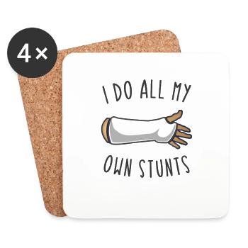 Gypsum arm recovery wishes arm broken arm - Coasters (set of 4) - white - Front