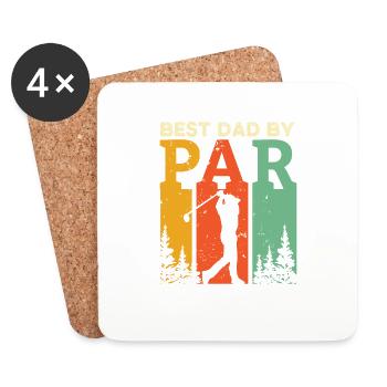 Best Dad By Par Golfing T Shirt Best Dad Golf Golf - Untersetzer (4er-Set) - Weiß - Vorne