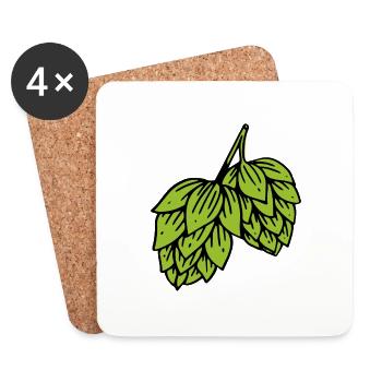 Brasseries houblon Brasserie Alcool Bière - Dessous de verre (lot de 4) - blanc - Devant