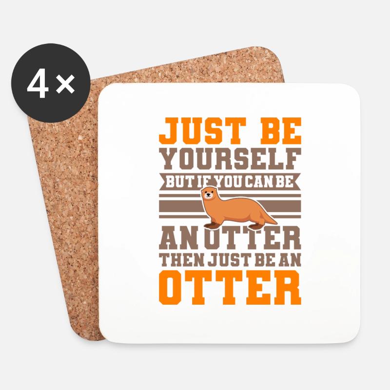 SEI EIN OTTER Otter Merch Süßer Otter Kinder - Untersetzer (4er-Set) - Weiß
