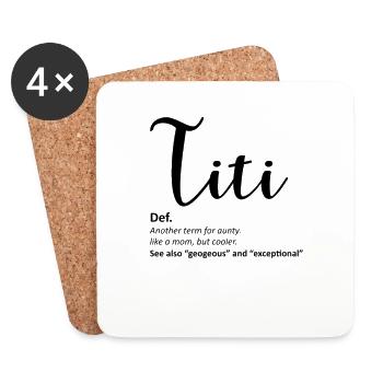 Cadeau drôle de chemise de tante pour tante - Dessous de verre (lot de 4) - blanc - Devant
