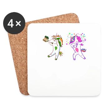 Funny Dabbing Aunt Unicorn - Coasters (set of 4) - white - Front