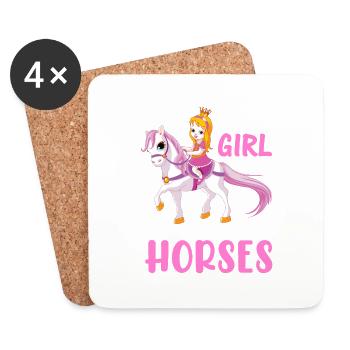 Horse Horse Lover, Horse Horse. Love Horses - Coasters (set of 4) - white - Front