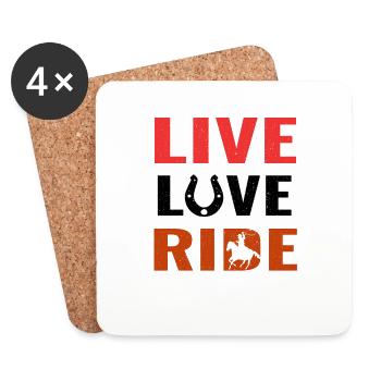Horse Horse Lover, Horse Horse. Love Horses - Coasters (set of 4) - white - Front