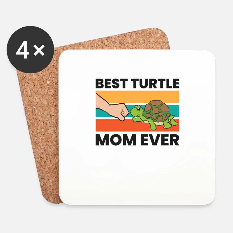 Beste Schildkrötenmama aller Zeiten - Untersetzer (4er-Set) - Weiß
