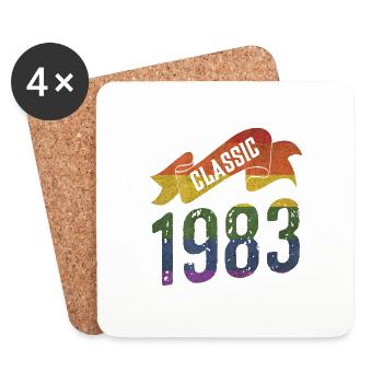 Classic 1983 Rainbow Colors - Coasters (set of 4) - white - Front