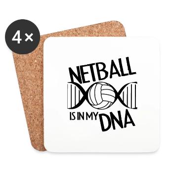 DNA Netball Ball - Untersetzer (4er-Set) - Weiß - Vorne