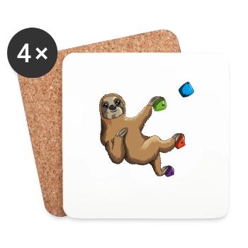 Climbing sloth climbing wall mountaineering boulder - Coasters (set of 4) - white - Front