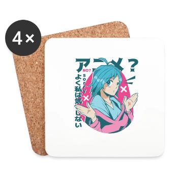 Pas anime - Dessous de verre (lot de 4) - blanc - Devant