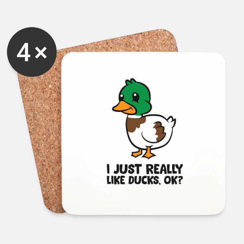 I Just Really Like Ducks - Coasters (set of 4) - white