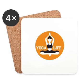 Yoga life - Coasters (set of 4) - white - Front