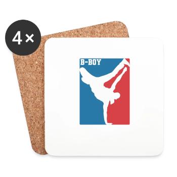 Breakdance B-Boy Hip-Hop und Funk - Untersetzer (4er-Set) - Weiß - Vorne
