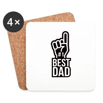 Best Dad Vater Daddy Papi Papa Dad Vatertag - Untersetzer (4er-Set) - Weiß - Vorne